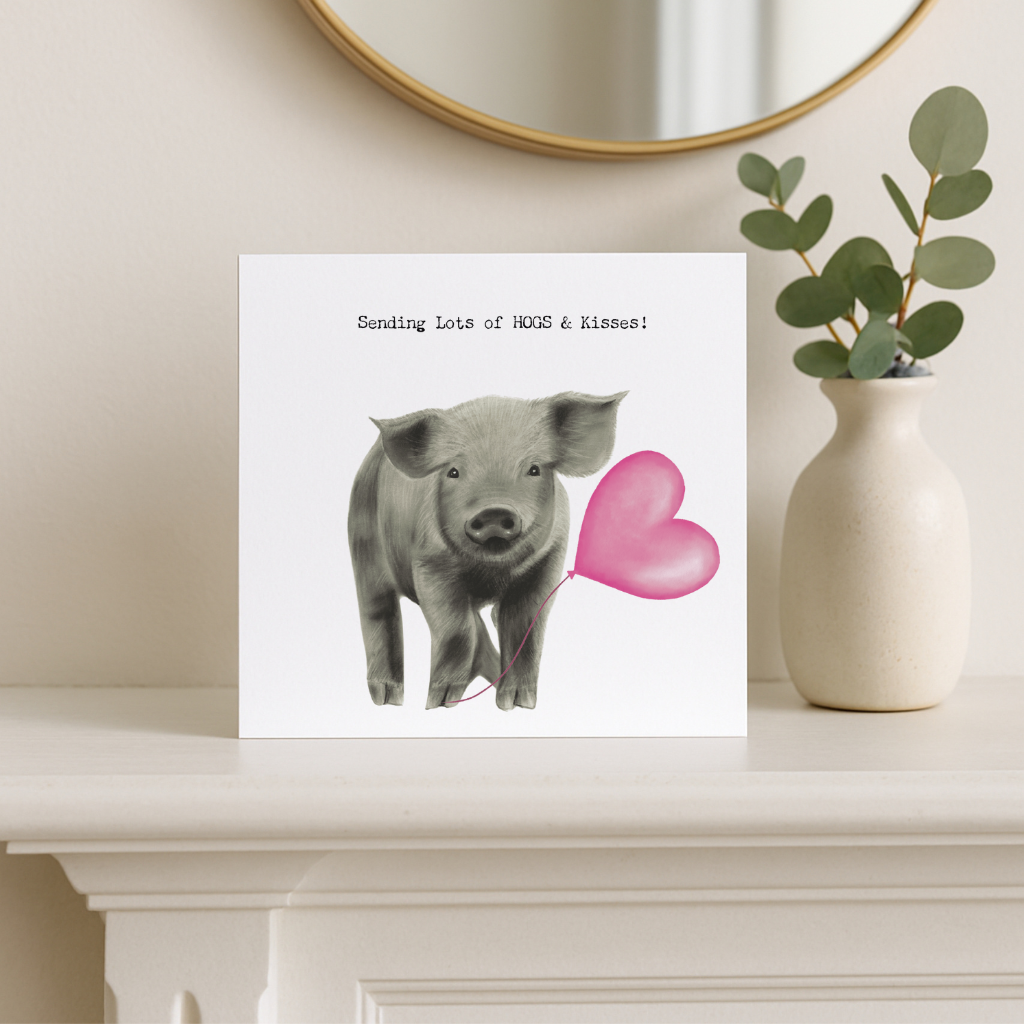 Hogs and Kisses Greeting Card