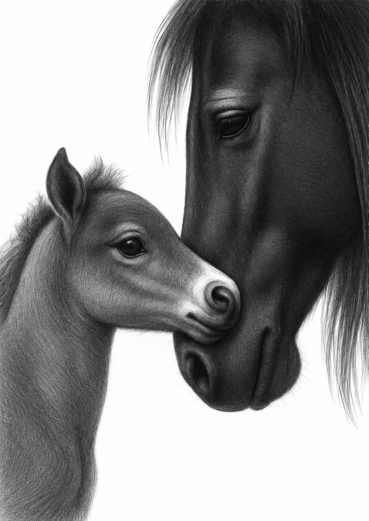 Horse and Foal – unframed artwork