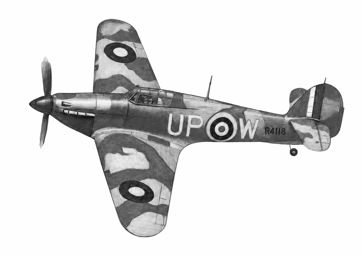 Hawker Hurricane R4118 unframed artwork