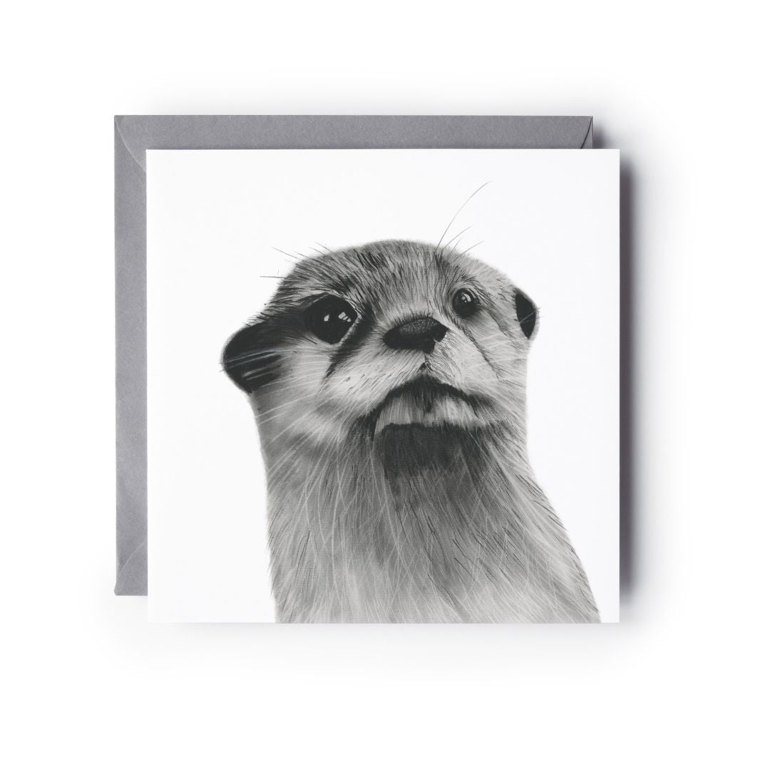 A Hand Drawn Otter Greeting Card from Libra fine Arts