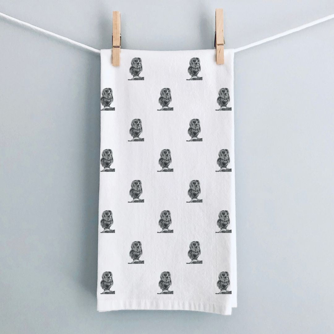 Owl Premium Patterned Tea Towel From Libra Fine Arts 