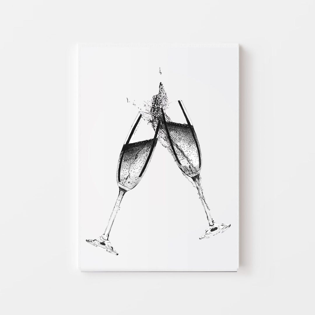 Cheers Champagne Glasses Giclée Fine Art Print From Libra Fine Arts