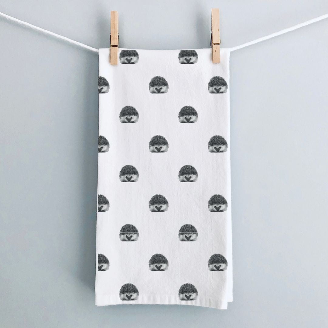 Hedgehog Premium Patterned Tea Towel From Libra Fine Arts 