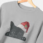 Women's Crew Neck Festive Cat Sweater Certified Organic Cotton