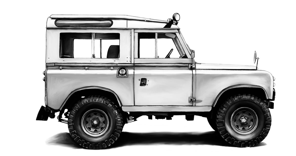 Hand-drawn Land Rover Defender 90 fine art print