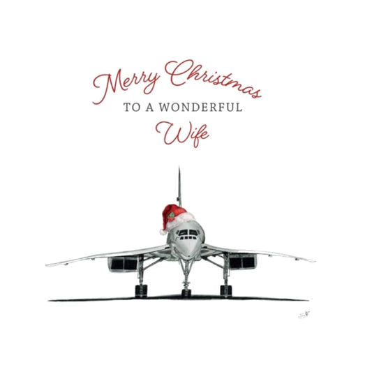 Merry Christmas To A Wonderful Wife Festive Concorde Christmas Card — card front