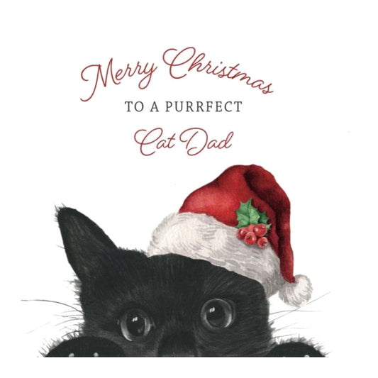 Merry Christmas to a Purrfect Cat Dad Christmas Card — card front