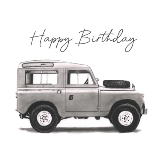 Happy Birthday Land Rover Greeting Card — card front