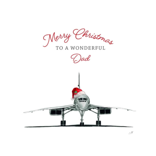 Merry Christmas Concorde Dad Christmas Card — card front