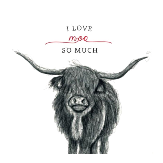 I Love Moo So Much Greeting Card — card front