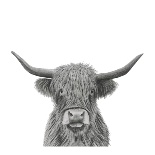 Corvus the Highland Cow Greeting Card — card front
