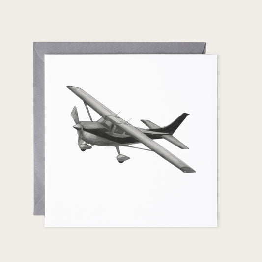Cessna Aircraft Greeting Card — card with grey envelope