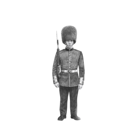 London Royal Guard Soldier – Hand-Drawn Greeting Card — card front