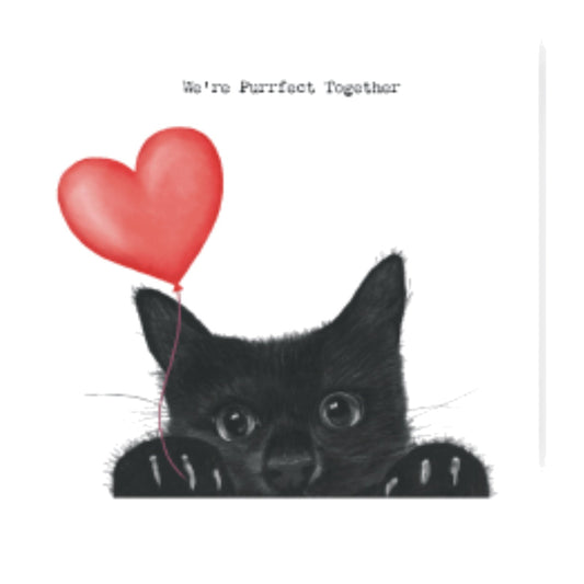 We’re Purrfect Together – Cat Love Card — card front