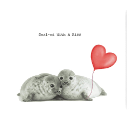Seal-ed With A Kiss – Cute Seal Love Card — card front