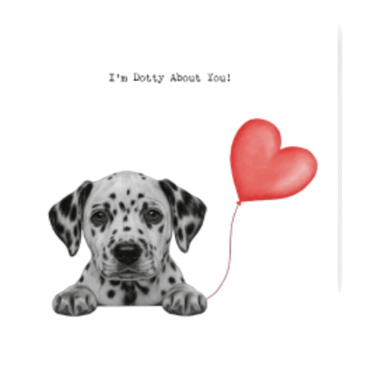 I’m Dotty About You Dalmatian Love Card | Cute Dog Greeting Card — card front