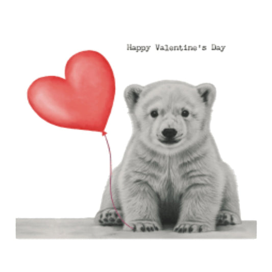 Valentine’s Day Cute Baby Polar Bear Card — card front
