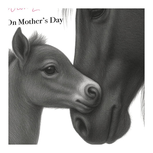 With Love on Mother’s Day Horse and Foal Gentle Mother’s Day Card — card front