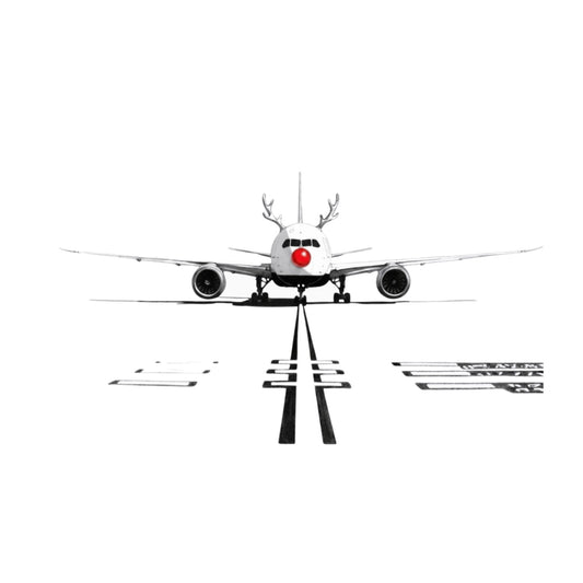Boeing 787 Aircraft  Red Noses Christmas Card — card front