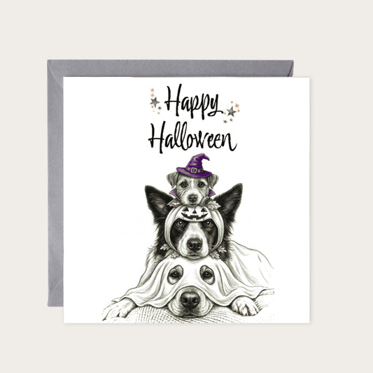 Best Friends Halloween Card | Fun & Cute Halloween Greeting Card — card with grey envelope