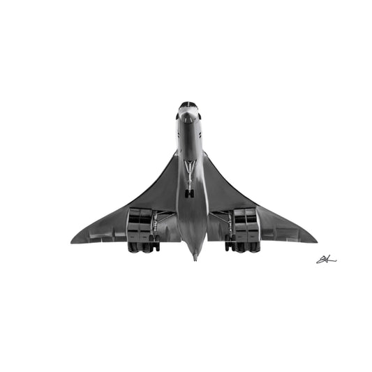 Concorde Final Approach Aviation Greeting Card — card front