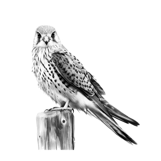 Majestic Kestrel Bird Greeting Card — card front