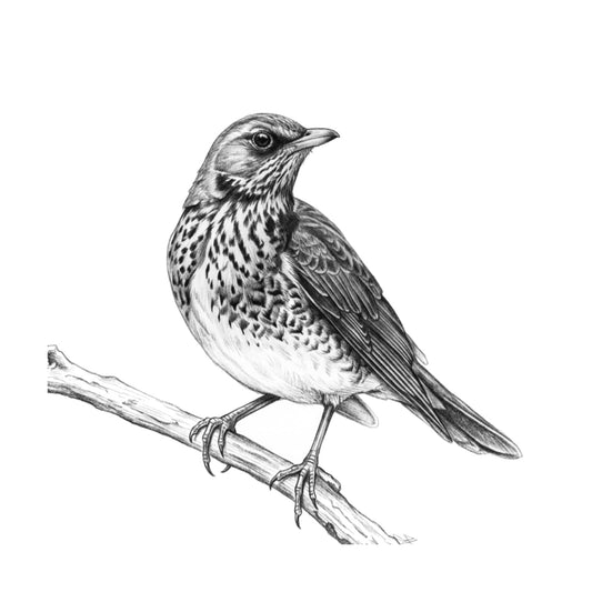 Thrush Hand-Drawn Greeting Card — card front