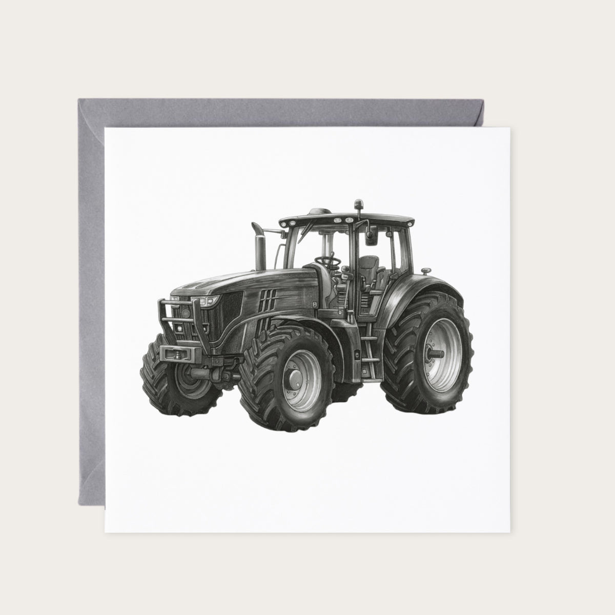 Tractor Series 2 Greeting Card — card with grey envelope