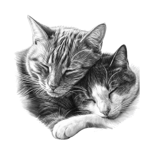 Snuggle Cats Cat Love Greeting Card — card front