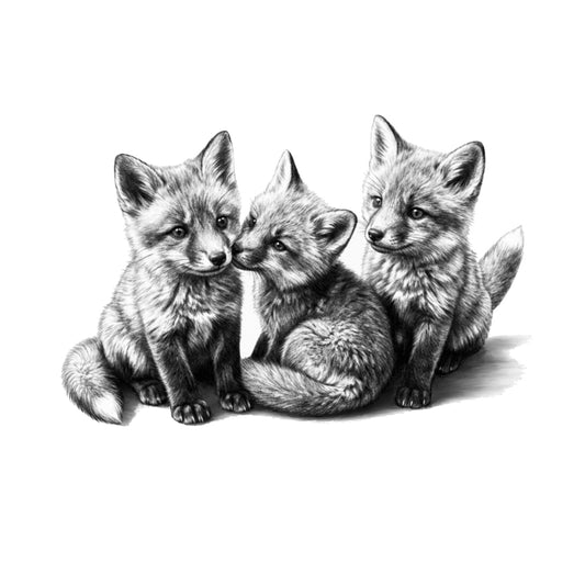 Fox Cuddles Greeting Card — card front