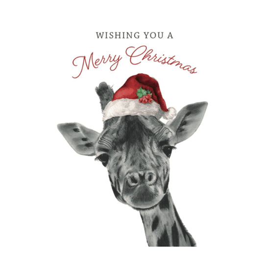 Merry Christmas Giraffe Festive Christmas Card — card front