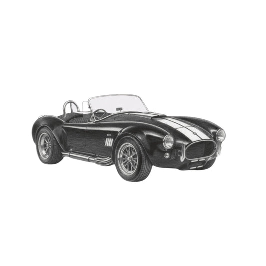 AC Cobra – Hand-Drawn Greeting Card | Classic British Sports Car Art — card front