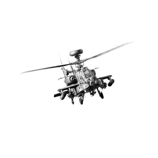Apache Helicopter – Hand-Drawn Greeting Card | Military Aircraft Art — card front