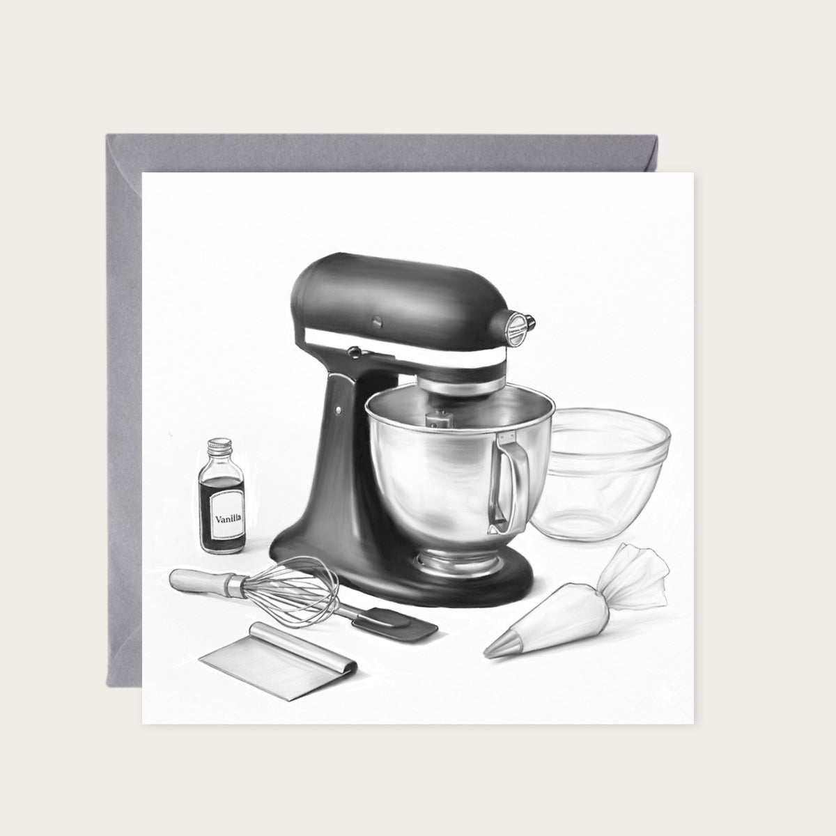 Baking Greeting Card — card with grey envelope
