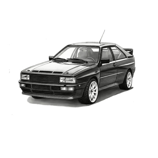 Audi Quattro – Hand-Drawn Greeting Card | Legendary Rally & Sports Car Art — card front