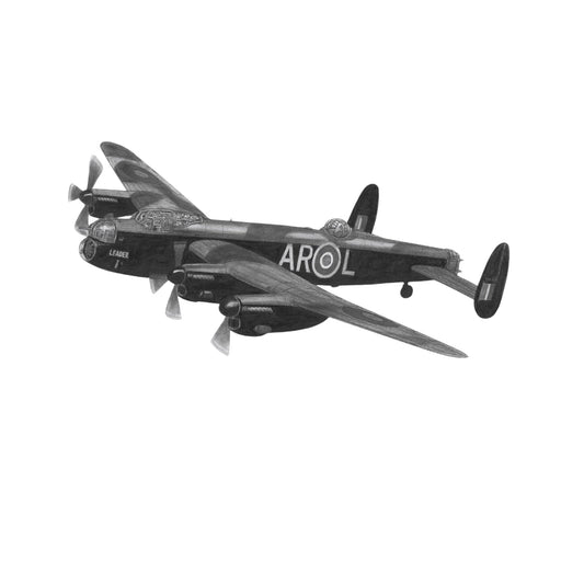 Avro Lancaster – Hand-Drawn Greeting Card | Iconic WWII Bomber Aviation Art — card front