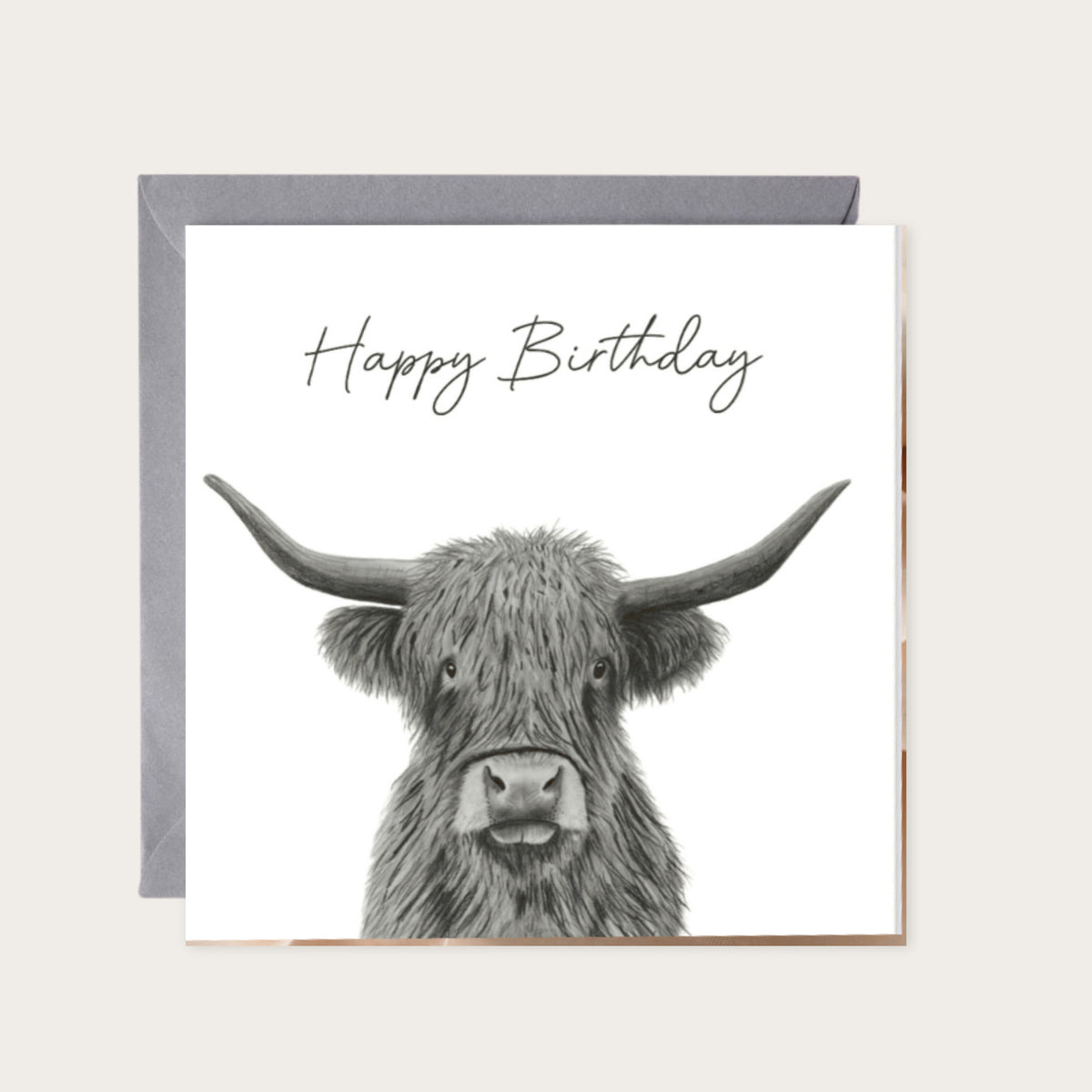 Birthday Coo Birthday  Card — card with grey envelope