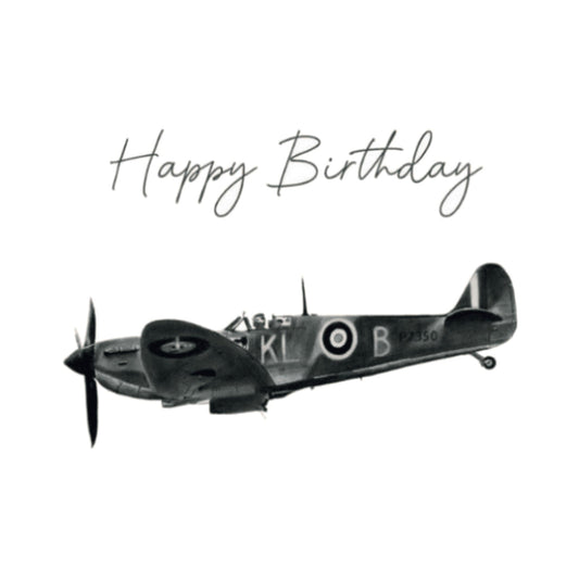 Birthday Spitfire – Hand-Drawn Spitfire Aircraft Greeting Card | Bold & Stylish Art — card front