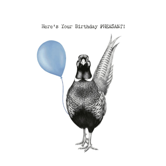 Birthday Pheasant – Hand-Drawn Pheasant Greeting Card | Whimsical & Charming Art — card front