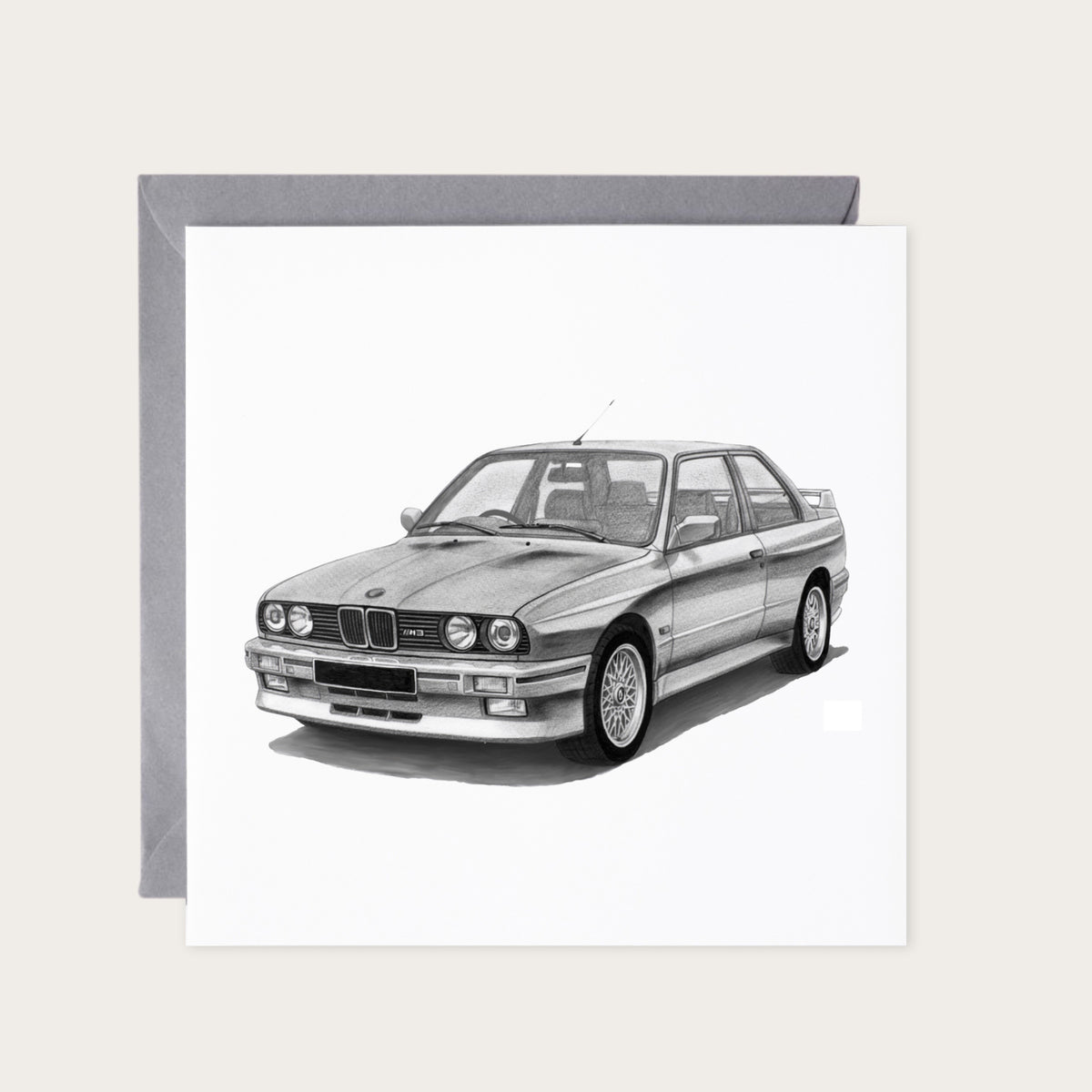 BMW M3 Greeting Card — card with grey envelope