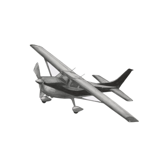 Cessna – Hand-Drawn Greeting Card | Classic General Aviation Art — card front