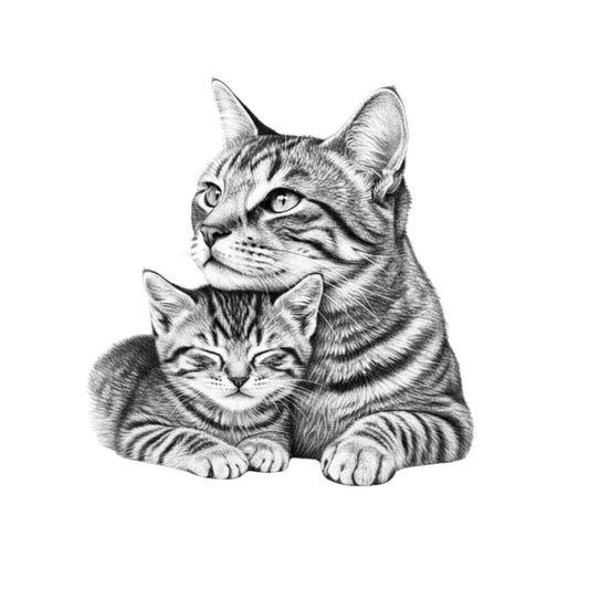 Cat Cuddles Pet Greeting Card — card front