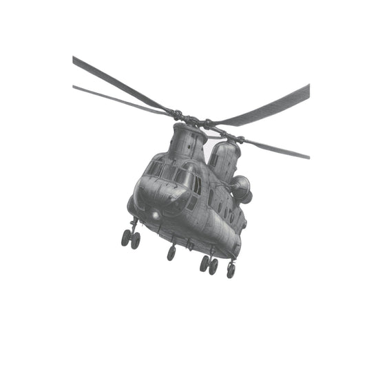 Chinook – Hand-Drawn Greeting Card | Iconic Helicopter Aviation Art — card front