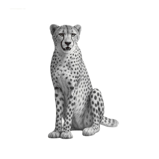 Cheetah – Hand-Drawn Greeting Card | Majestic Wildlife Art — card front