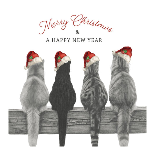 Christmas Cats Card – Cute Festive Cat Christmas Greeting Card — card front