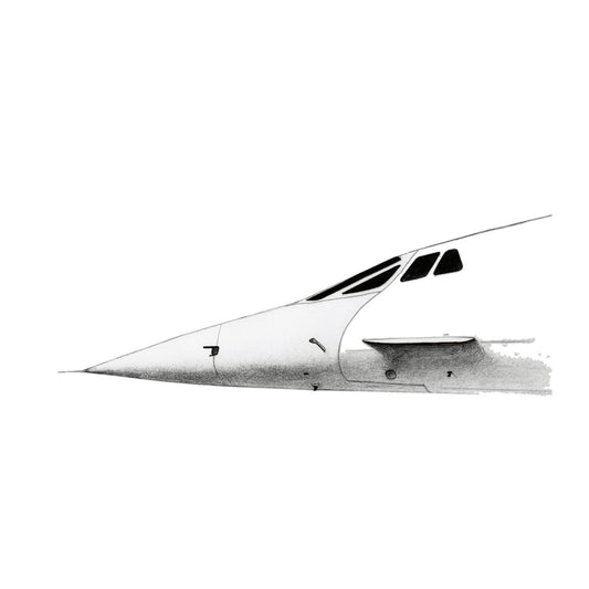 Concorde Nose – Hand-Drawn Greeting Card | Iconic Supersonic Aviation Art — card front