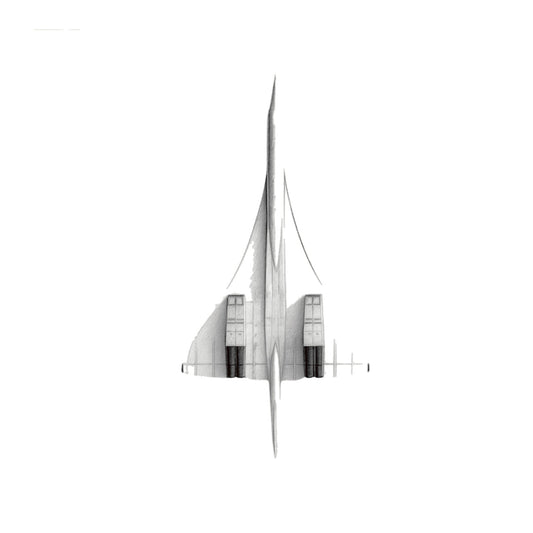 Concorde – Up Above (Delta Wing) – Hand-Drawn Greeting Card | Iconic Supersonic Aviation Art — card front