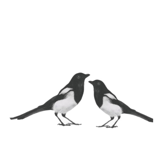 Dara and Magpie Friend Greeting Card — card front