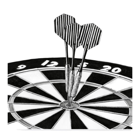 Darts – Hand-Drawn Greeting Card | Pub & Leisure Sport Art — card front