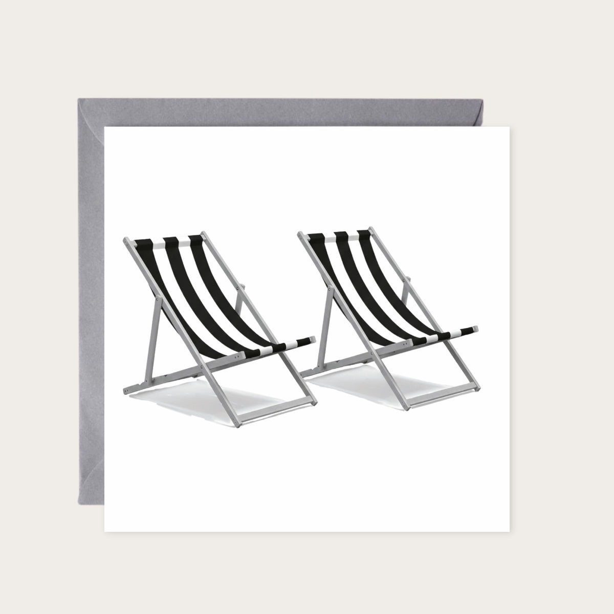 Deck Chairs Greeting Card — card with grey envelope